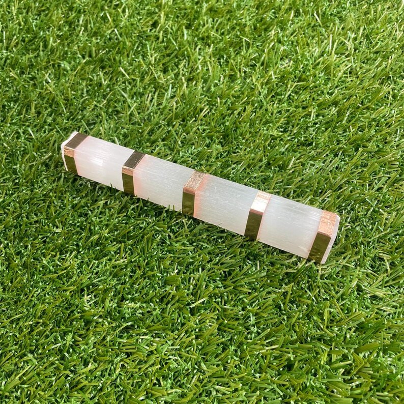 Copper-Infused Selenite Stick: Cleansing Crystal Wand (5") image 2