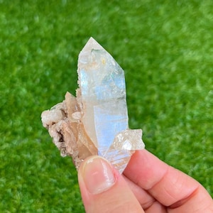 Pink Lemurian Quartz Cluster from Colombia 62g - Crystal Healing - Home Decor - Approx. 2.75&quot; x 2&quot; x 1.25&quot;