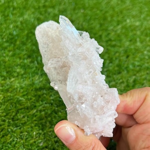 Pink Lemurian Quartz Cluster from Colombia 151g - Crystal Healing - Home Decor - Approx. 4&quot; x 1.75&quot; x 1.25&quot;