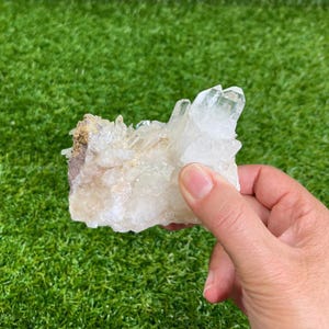 Pink Lemurian Quartz Cluster from Colombia 409g - Crystal Healing - Home Decor - Approx. 3.75&quot; x 3&quot; x 2.25&quot;