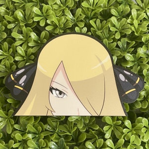 Cynthia Trainer Poke Peeker Fan Art Sticker