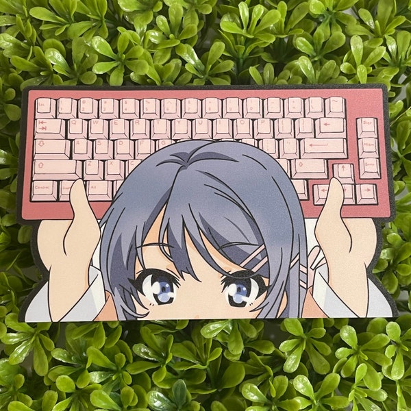 Mai Sakurajima x GMK Pono Peeker KeebWeeb Sticker - Mechanical Keyboard Keycap + Anime Inspired