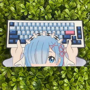 Rem x GMK Oni Peeker KeebWeeb Sticker - Mechanical Keyboard Keycap + Anime Inspired