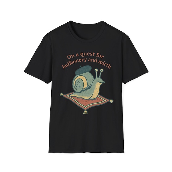 Flying Snail T-Shirt | Funny Weirdcore Magic Carpet Snail Tee, Sarcastic Animal Meme Top for Adults, Deadpan Humor Graphic Shirt