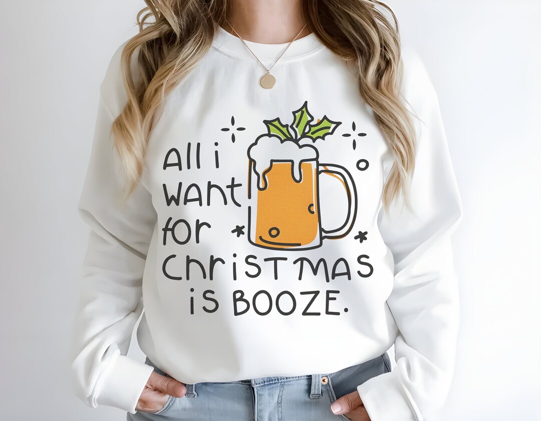 Funny Beer Christmas Sweater Funny Christmas Alchohol Sweatshirt, Cute