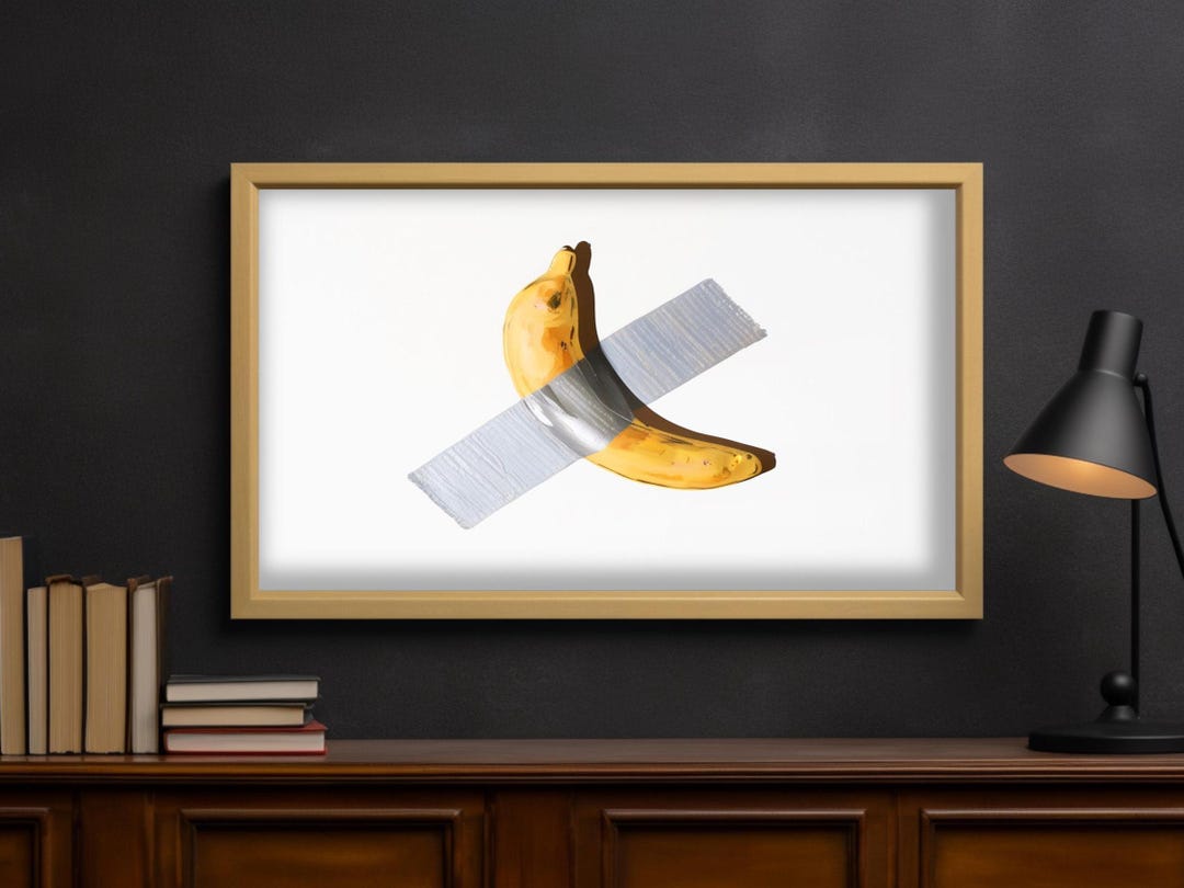 Banana Duct Tape Comedy Art Print Maurizio Cattelan Inspired Poster banana-duct-tape-comedy-art-print-maurizio-cattelan-inspired-poster