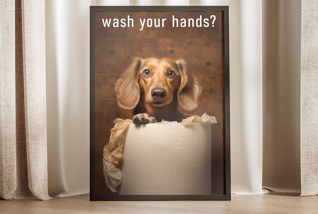 Funny Bathroom Poster Wash Your Hands Art Print Toilet - Etsy