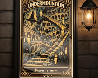 Undermountain Endless Stairwell Poster | D&D Vintage Comic Dungeon Wall Art