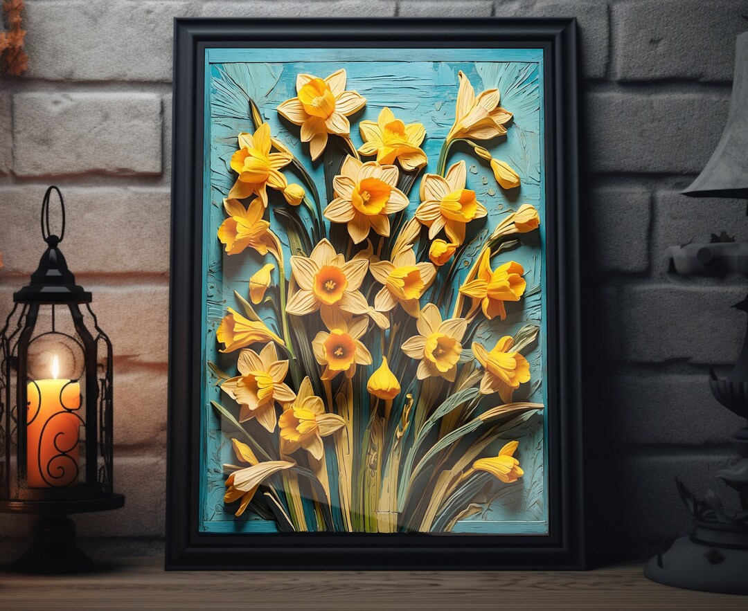 Spring Daffodil Floral Matte Poster | Springtime Painting Art Print ...