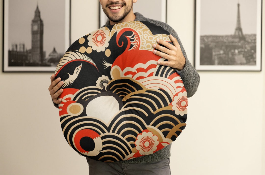 Giant Round Japanese Floor Pillow for Seating design 60 Etsy