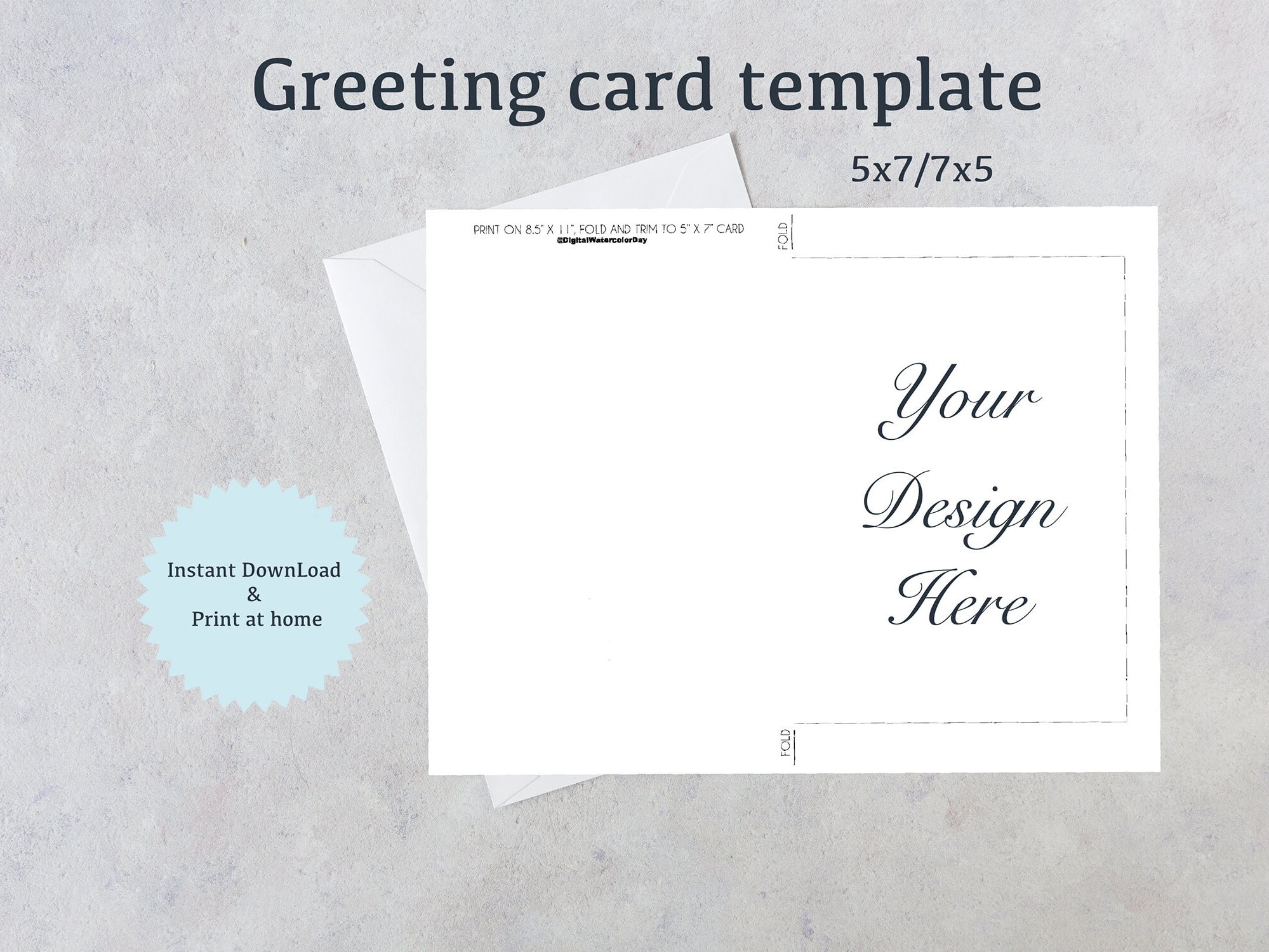 5x7 Template Printable foldable greeting Card instant Download Diy 5x7 Template Printable foldable greeting Card instant Download Diy
