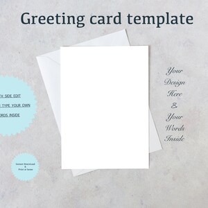 5x7- Cartão de felicitações de DOIS LADOS -Para digitar dentro-Use no Canva- Modelo- Imprimível-Download instantâneo- DIY- Dobre- Retrato-Arraste e segure