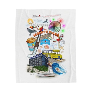 Wildwood New Jersey Collage Blanket &#39;