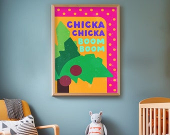 Chicka Chicka Boom Boom Poster Digital Print , Nursery, Playroom, Classroom Print, Homeschool Decor, educational, Childrens book POSTER