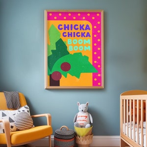 Chicka Chicka Boom Boom Poster Digital Print , Nursery, Playroom, Classroom Print, Homeschool Decor, educational, Childrens book POSTER