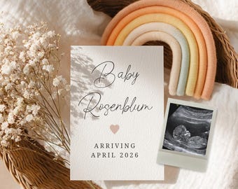 RAINBOW BABY Announcement | Digital Pregnancy Announcement Template for social media | Ultrasound Gender Neutral | Personalized Editable