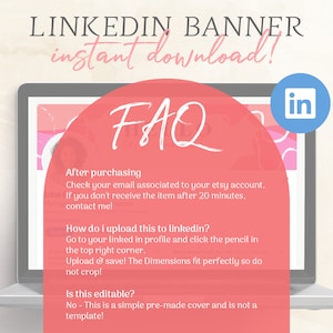 Let's Connect Pink & Beige Linkedin Banner | Instant Download ...