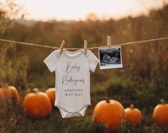 Pumpkin Baby Announcement | Digital Template Pregnancy Announcement for social media | Ultrasound Gender Neutral | Personalized Editable