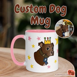 Custom Gift Dog Mug Photo Dog Portrait Funny Cartoon Dog Dad Mug Custom Mom Gift for Dog Lovers Girlfriend Gift Boyfriend Unique Gift Funny