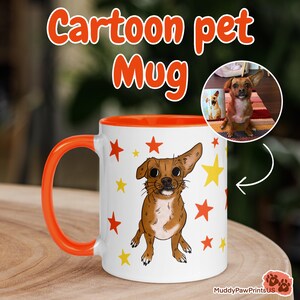 Custom Gift Pet Mug Photo Pet Portrait Funny Cartoon Cat Dad Mug Custom Mom Gift for Pet lovers Girlfriend Gift Boyfriend Unique Gift Funny