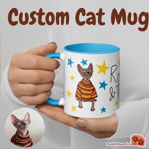 Custom Gift Cat Mug Photo Cat Portrait Funny Cartoon Cat Dad Mug Custom Mom Gift for Cat Lovers Girlfriend Gift Boyfriend Unique Gift Funny
