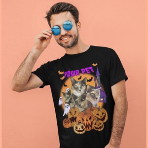 Custom Cat Shirt Personalized Gift Custom Cat Mom Gift for Cat Owner Cat Gift Funny Shirt Halloween Cat Shirt Custom Art HandMade Pet Gift