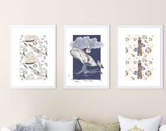 Nursery decor,Print bundle of3, Nursery wall art,Nursery wall decor, New baby gift, baby boy print, Digital download, Baby room, Child, blue