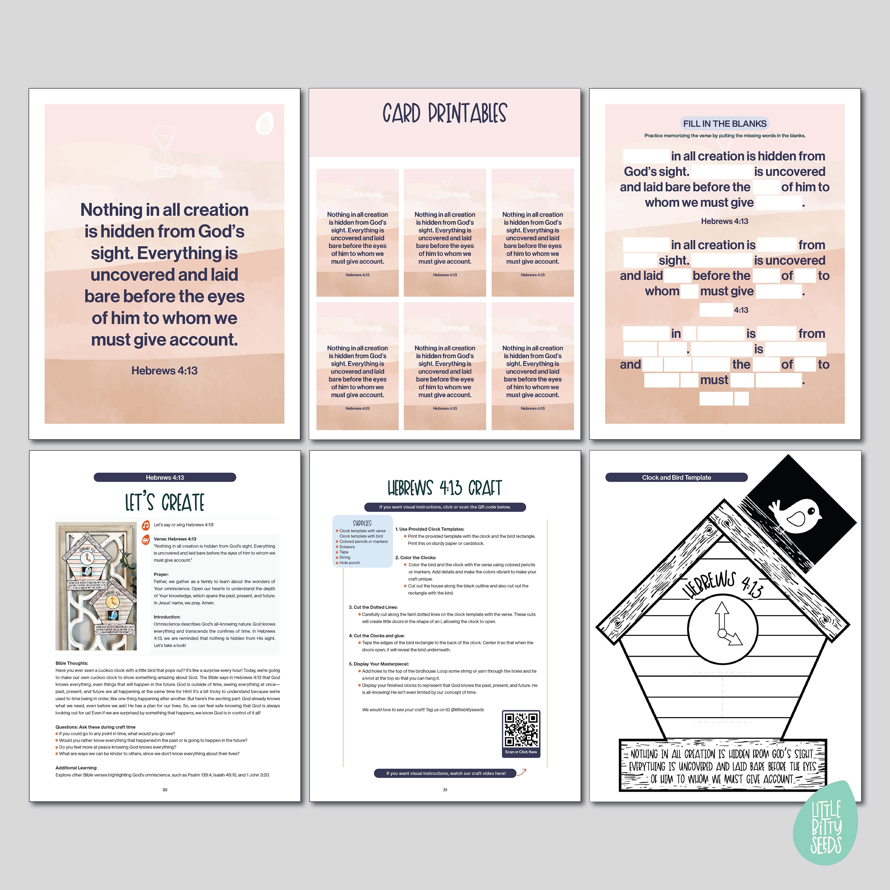 Hebrews 4:13 Bible Verse Activity Set - Printable Craft