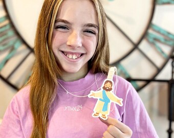 ヨシュア記 1:9 | 子どものための聖書の一節アクティビティキット | イエスのネックレスのクラフトで恐怖と戦う