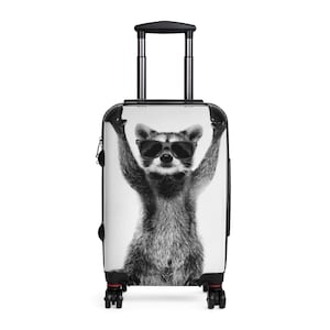 Fun Raccoon Suitcase - Travel Luggage for Animal Lovers, Cute Carry-On, Perfect Gift for Kids and Adults, Vacation Essentials