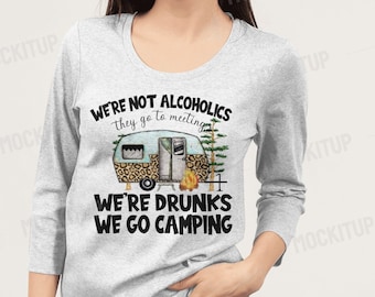 Camping Png, We’re Not Alcoholics Png, Retro Camper Png Design, Sublimation Design