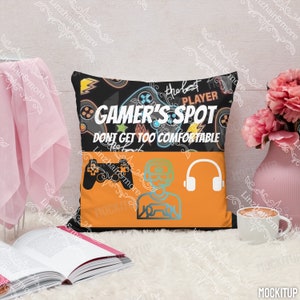 POCKET PILLOW DESIGN ==&gt; Personalized Gamer Pillow • 8” Cover Blank • Video Games • Instant Download ==&gt; Sublimation Design File jpg