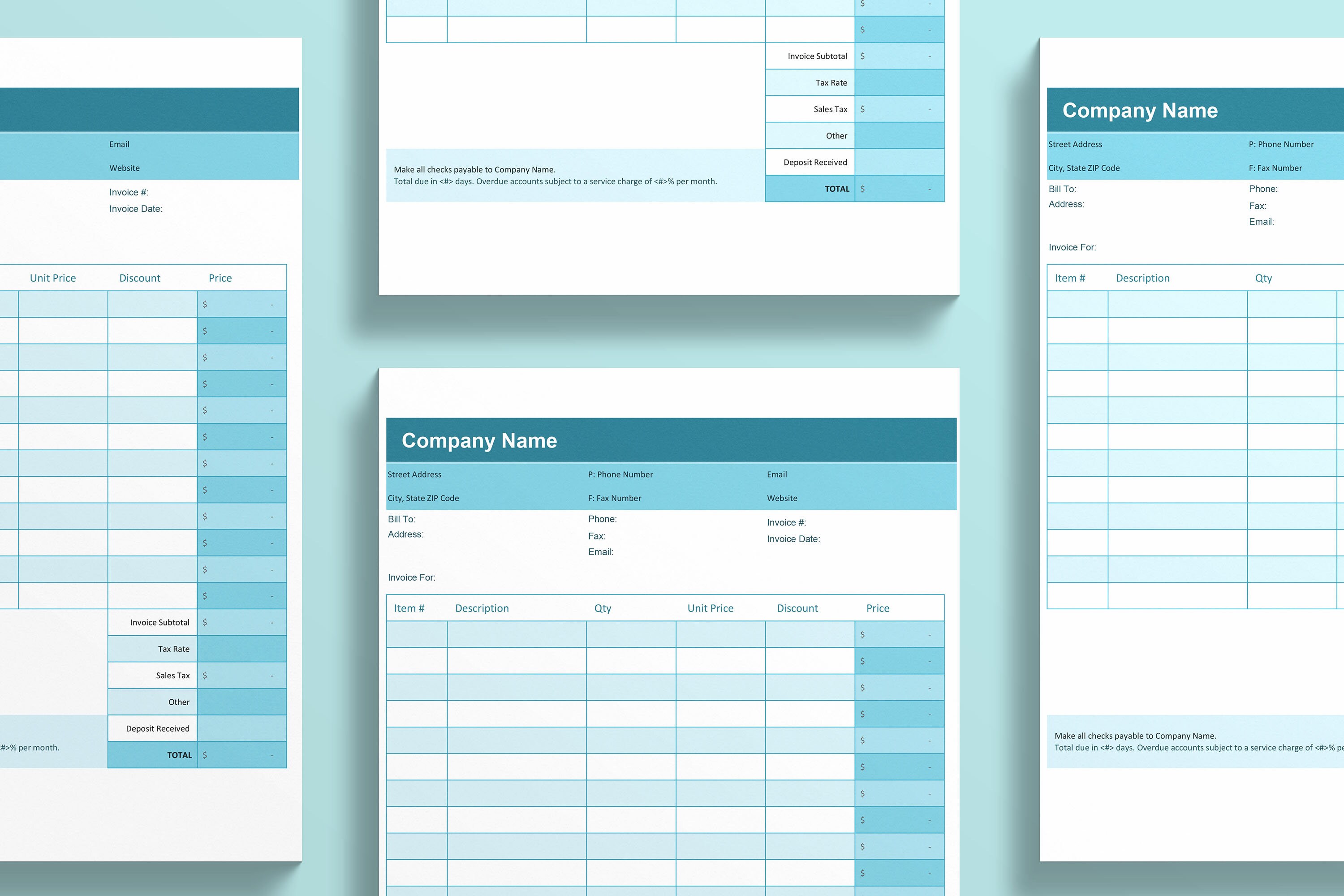Invoice Template Modern and Professional Invoice Microsoft WORD and ...