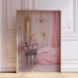 Coquette Pink Bedroom Print | Coquette Room Decor | Girly Wall Art | Balletcore | Cottage Core Room Decor | Coquette Wall Art |