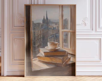 Edinburgh Cityscape Print: Cottagecore Window View (Digital Download)
