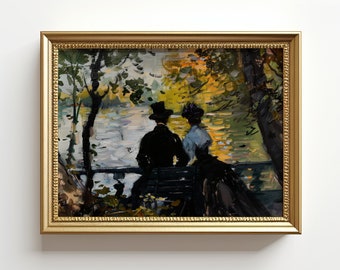 Vintage Paris Oil Painting: Garden Wall Art (Digital Download)
