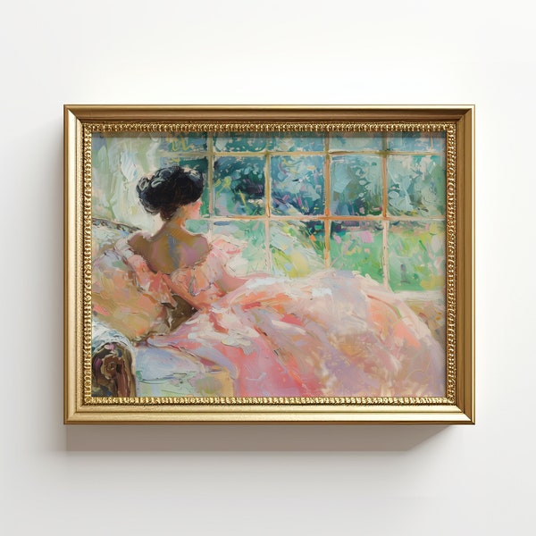 Coquette Princess Print | Pink Apartment Decor | Girly Room Decor | Coquette Wall Art | Digital Download | Floral Wall Art |