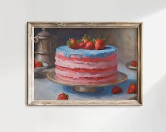 Strawberry Shortcake Art Print: Girly Coquette Decor (Digital Download)