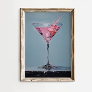 Martini Print | Coquette Room Decor | Martini Wall Art | Girly Room Decor | Coquette Wall Art | Martini Art | Pink Aesthetic |