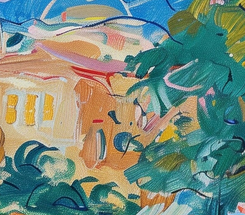 French Riviera Abstract Print Abstract Wall Art Girly Room Decor