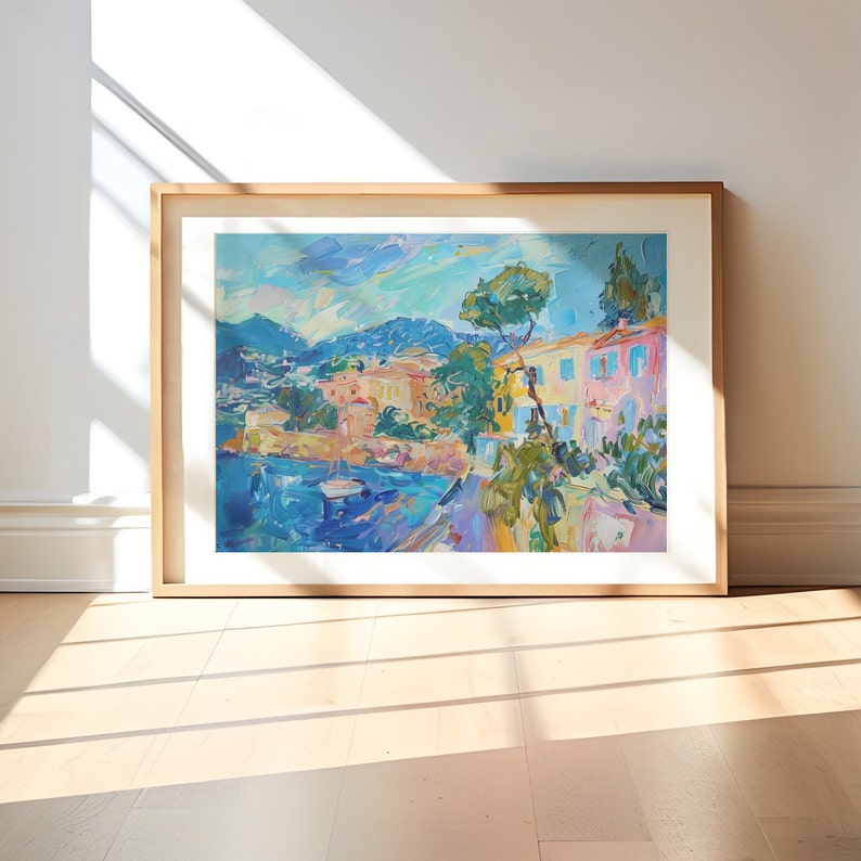 French Riviera Abstract Print Abstract Wall Art Girly Room Decor