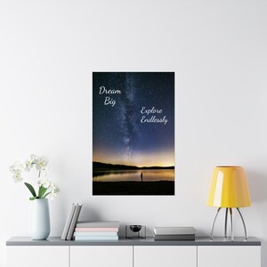 Milky Way Galaxy Poster, Space Poster Matte Watercolour Art, Motivational Poster Decal, NASA JWST Space Gift Poster, Galaxy Room Wall Poster