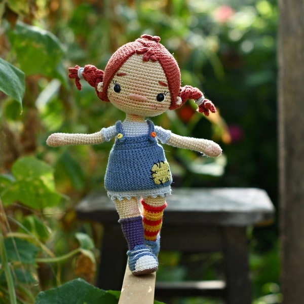 Haakpatroon voor Pippi pop PDF Engels, Koreaans, Frankrijk amigurumi