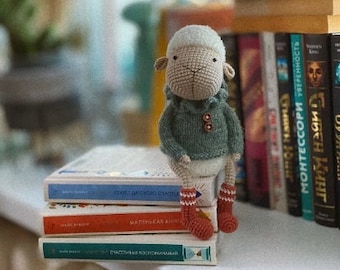 Wzór szydełkowy i dziewiarski dla Dolly the lamby, PDF angielski, hiszpański, niemiecki, francuski owca amigurumi, baranek