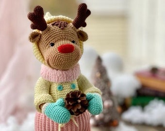 Crochet Christmas Reindeer, deer Pattern, PDF, English, Christmas Toy, Christmas decor, Amigurumi
