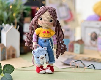 Crochet pattern for doll Sophia, Amigurumi, PDF English amigurumi