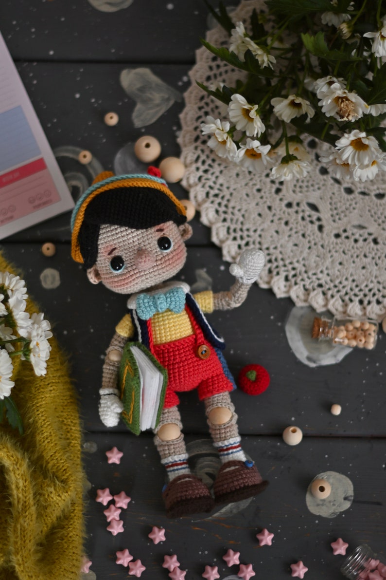 Patrón de crochet para Pinocho PDF amigurumi inglés imagen 9