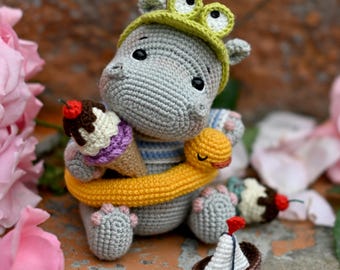 Wzór szydełkowy na Austina Hippo PDF English amigurumi