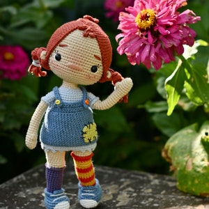 Crochet pattern for Pippi doll PDF English, Korean, France amigurumi image 6