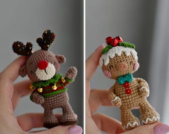 Zestaw świąteczny na Nowy Rok Pierniki i Renifery PDF English France amigurumi